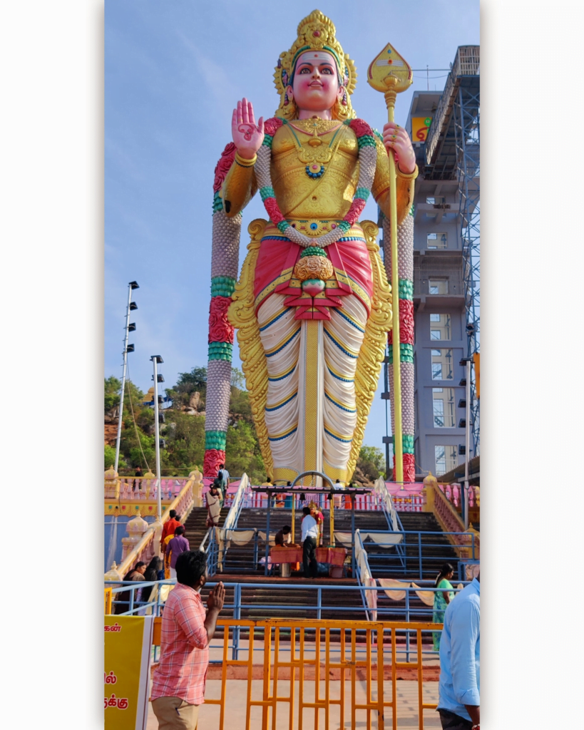 World Famous 146 feet tall Muthumalai Murugan statue of Lord Murugan