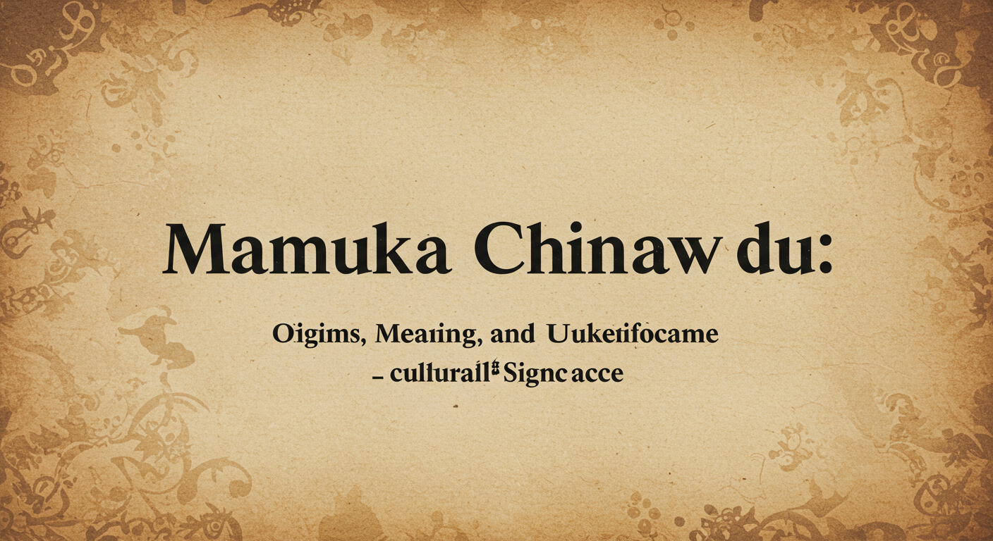Mamuka Chinnavadu: A Cultural Expression with Modern Relevance